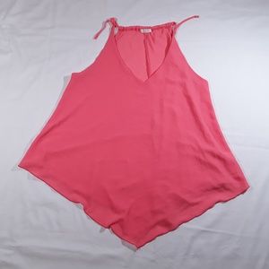 Kanvas Tops - Kanvas Asymetrical Sleeveless Peach Tank Top MED Kanvas Tops - Kanvas Asymetrical Sleeveless Peach Tank Top MED